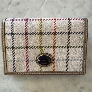 Coach Tattersall Plaid Card Holder